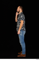  Orest blue jeans blue shirt brown shoes calling casual dressed standing whole body 0003.jpg
